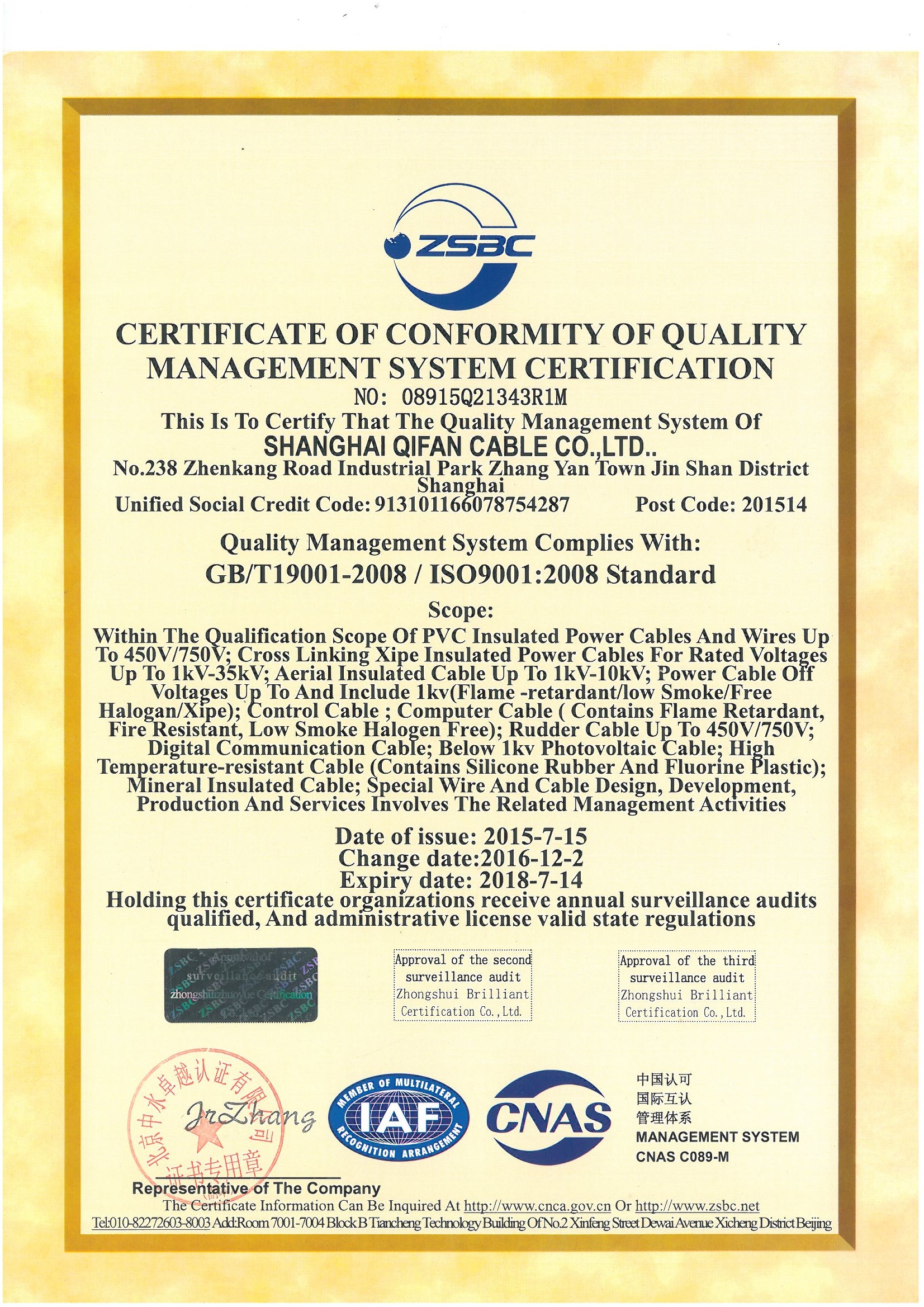 Cable Quality Assurance